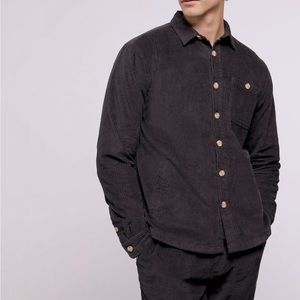 Onia jumbo corduroy shacket shirt jacket black button up down NEW NWT MENS men